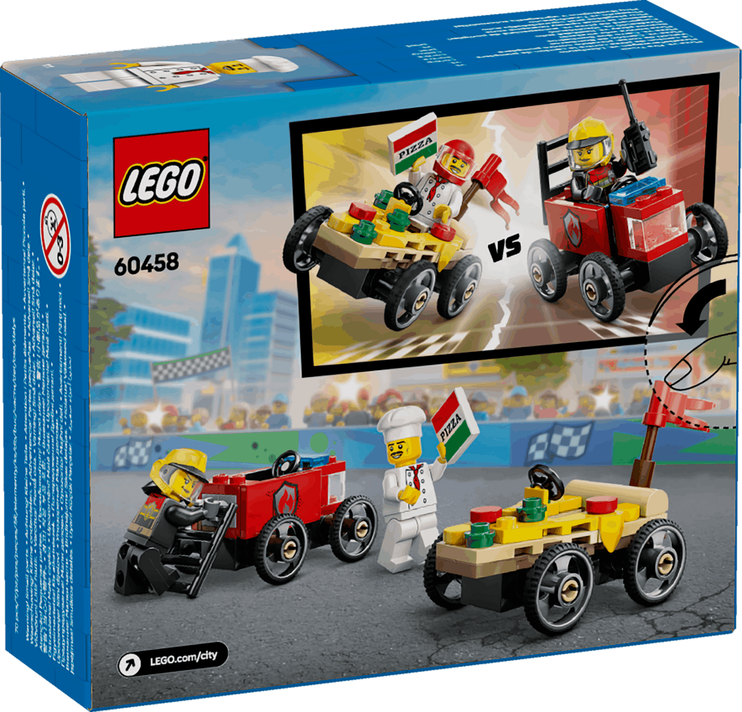 Lego City 60458 Pizza Vs. Fire Truck Race Car Pack for Ages 5 and Up - Glamorous Boutique