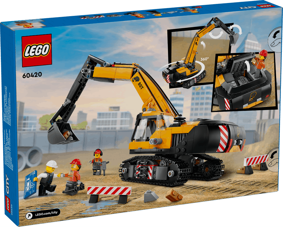 Lego City 60420 Yellow Construction Excavator Playset for Ages 8 & Up - Glamorous Boutique