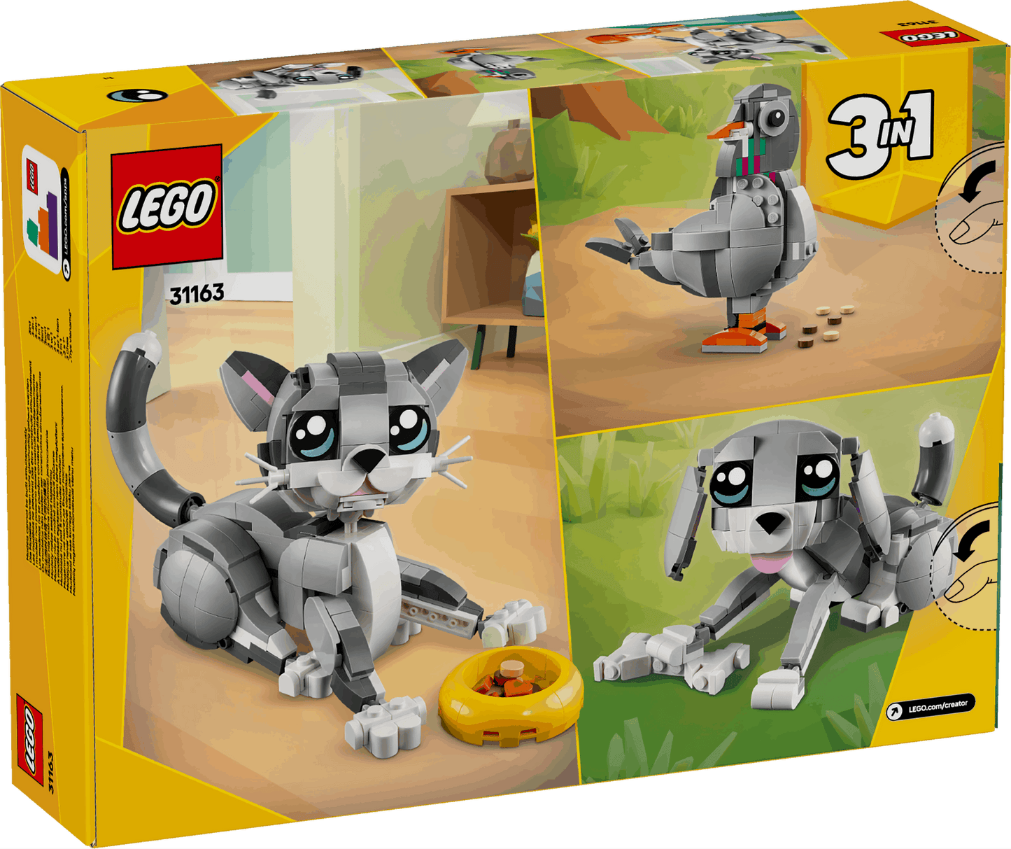 Lego Creator 3 in 1 31163 Playful Cat Rebuildable Toy for Ages 8 & Up - Glamorous Boutique