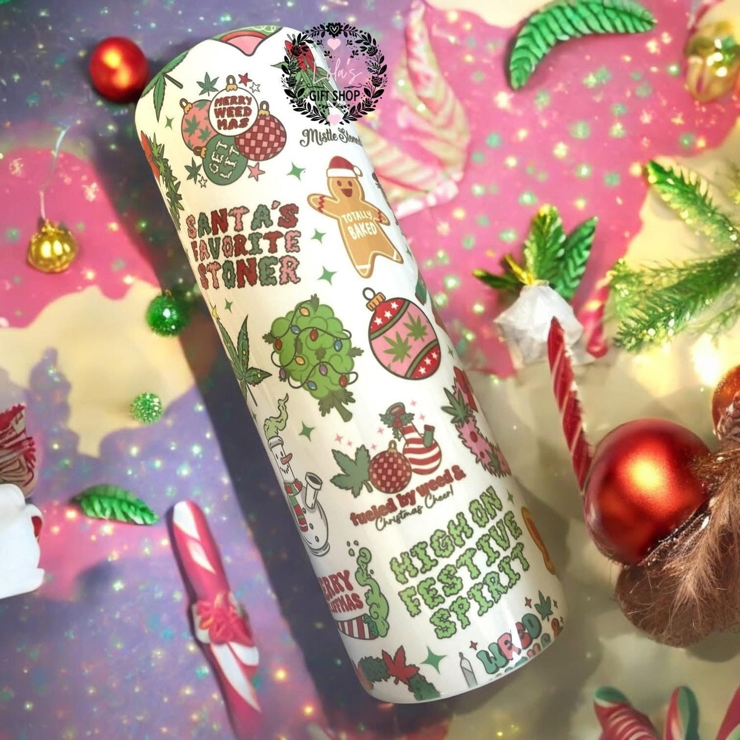 high Christmas spirits tumbler 20oz - Glamorous Boutique