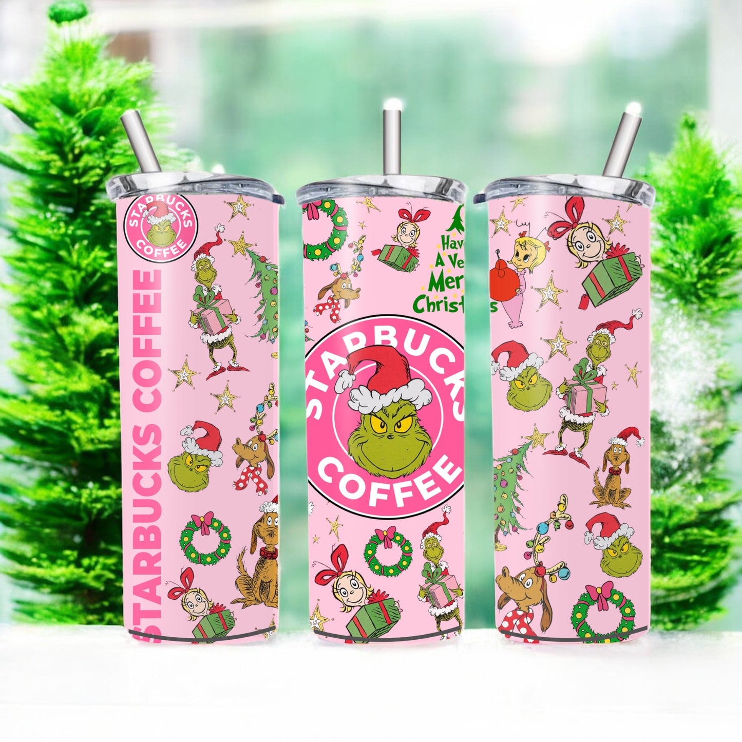 Pink Christmas mean tumbler 20oz - Glamorous Boutique