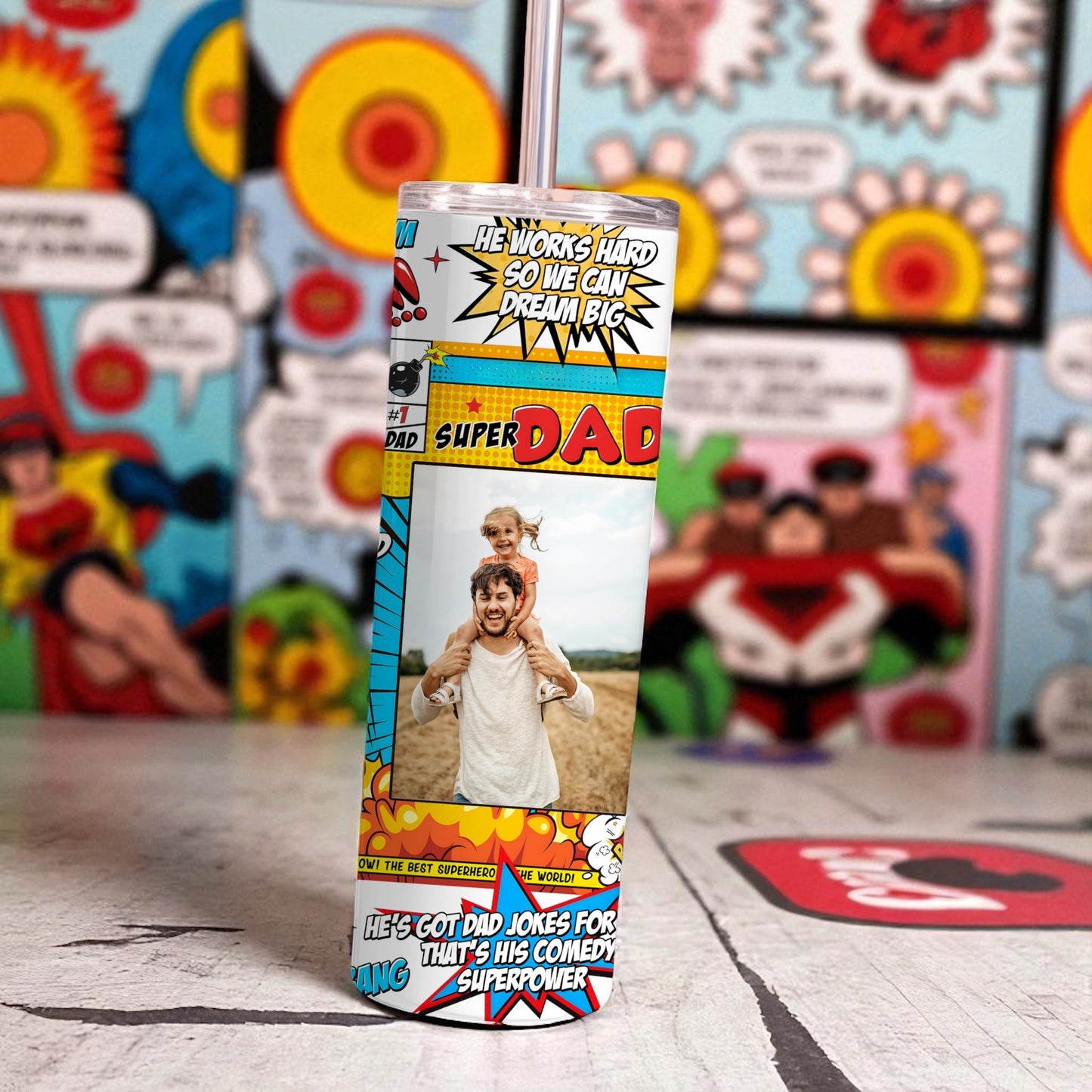 Super dad photo tumbler 20oz - Glamorous Boutique