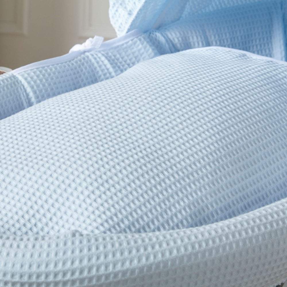 Blue Waffle Moses Basket Bedding Set - Glamorous Boutique
