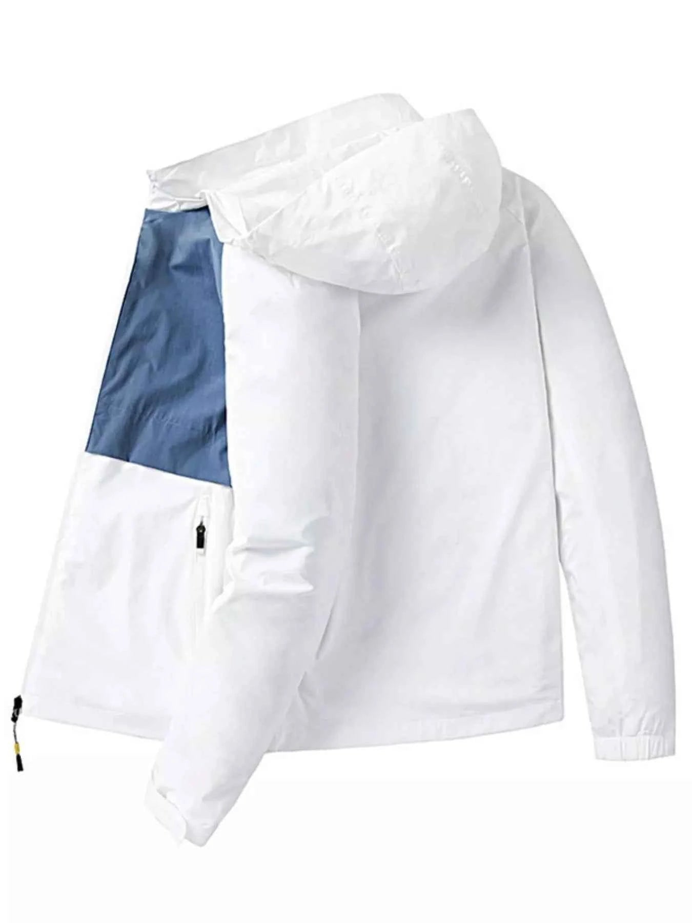 Men's Two-Tone Hooded Windproof Jacket