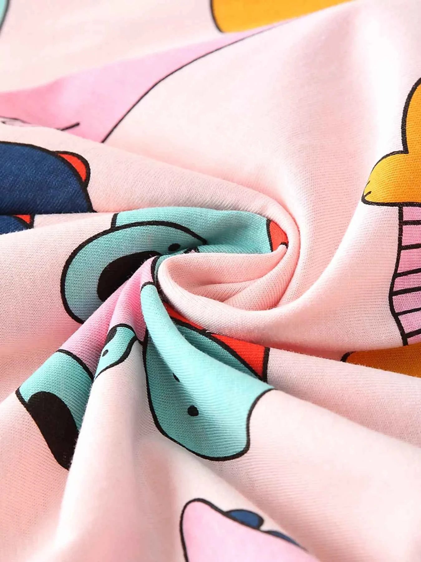 Children's Cute Dinosaur Print Long Sleeve Pajama Set