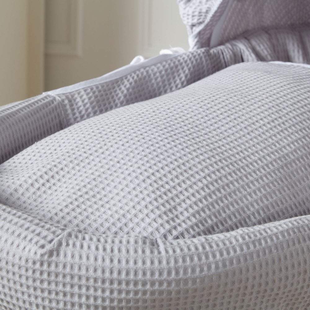 Grey Waffle Moses Basket Bedding Set - Glamorous Boutique