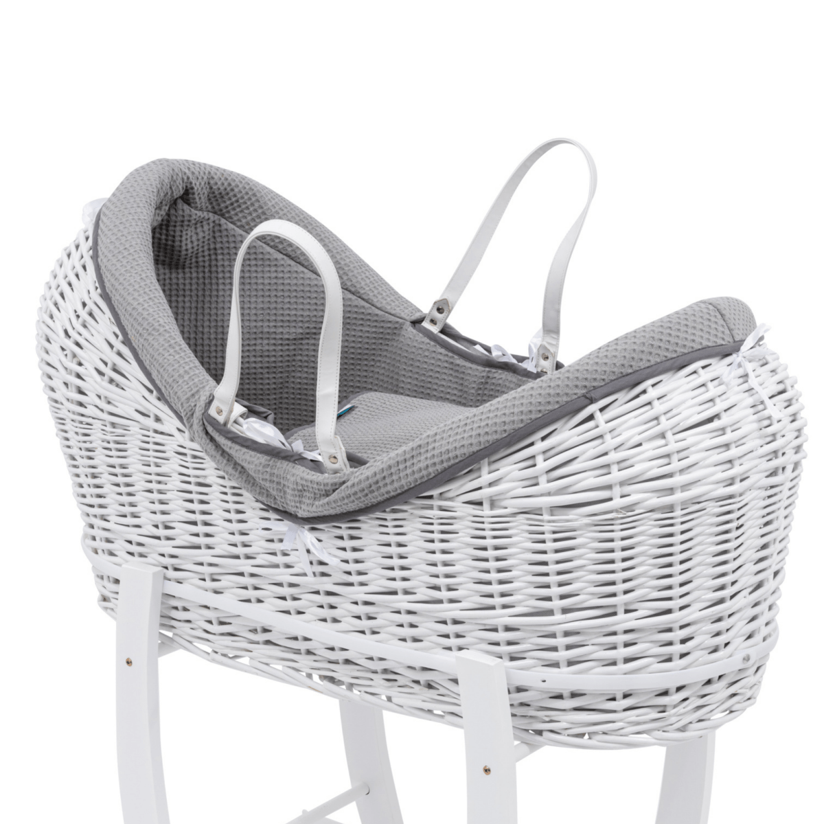 Pod Grey Waffle Moses Basket Bedding Set - Glamorous Boutique