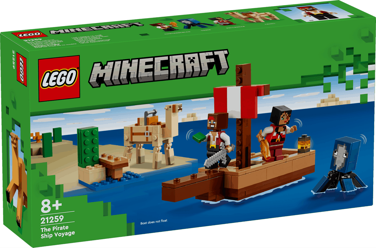 Lego Minecraft 21259 The Pirate Ship Voyage Toy Playset for Ages 8+ - Glamorous Boutique