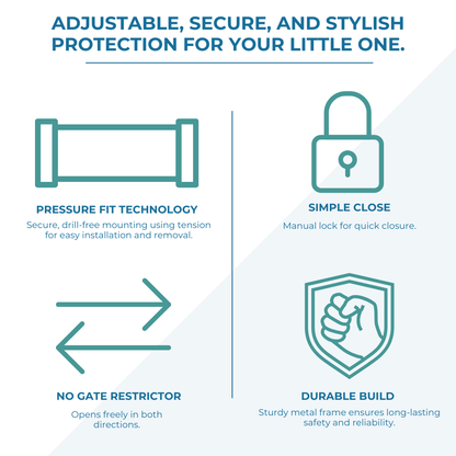 FYLO 2x Baby Safety Stair Gate  Pressure Fit 75-86cm (2 pack) - Glamorous Boutique