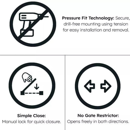 FYLO 2x Baby Safety Stair Gate  Pressure Fit 75-86cm (2 pack) - Glamorous Boutique