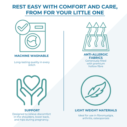 9 Ft Maternity Pillow And Case - White - Glamorous Boutique