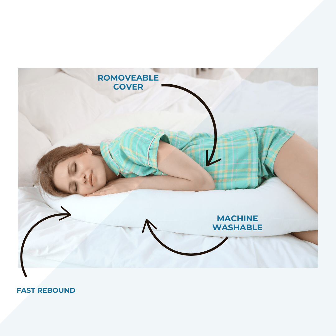 9 ft Maternity Pregnancy Pillow With Case - White - Glamorous Boutique