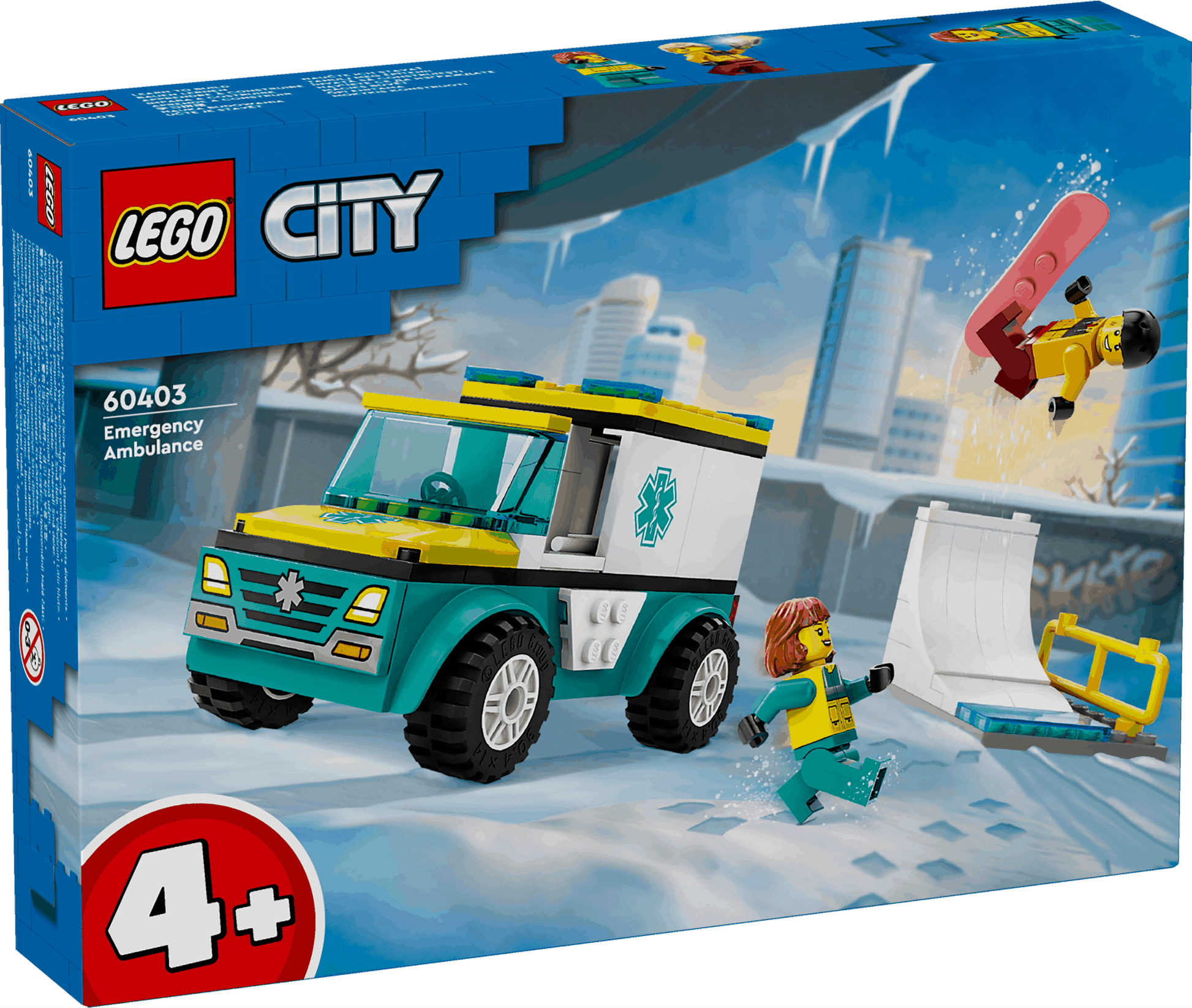 Lego City 60403 Emergency Ambulance and Snowboarder for Ages 4 and Up - Glamorous Boutique