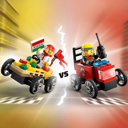 Lego City 60458 Pizza Vs. Fire Truck Race Car Pack for Ages 5 and Up - Glamorous Boutique