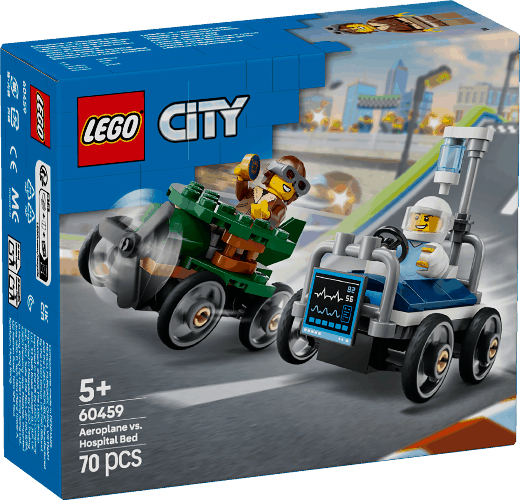 Lego City 60459 Airplane Vs. Hospital Bed Race Car Pack for Ages 5+ - Glamorous Boutique