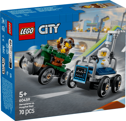 Lego City 60459 Airplane Vs. Hospital Bed Race Car Pack for Ages 5+ - Glamorous Boutique