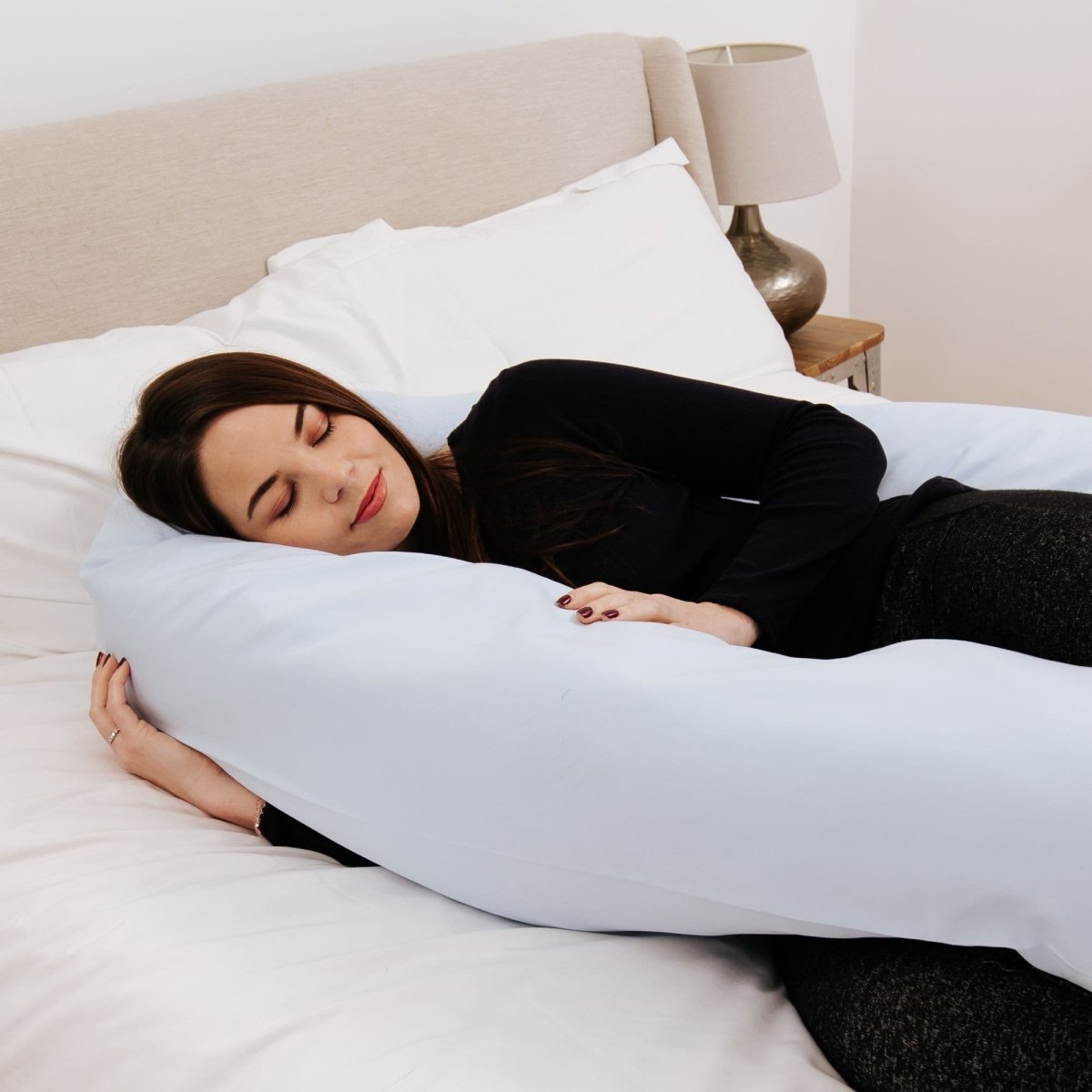 9 Foot Maternity Pillow And Case Light Blue - Glamorous Boutique