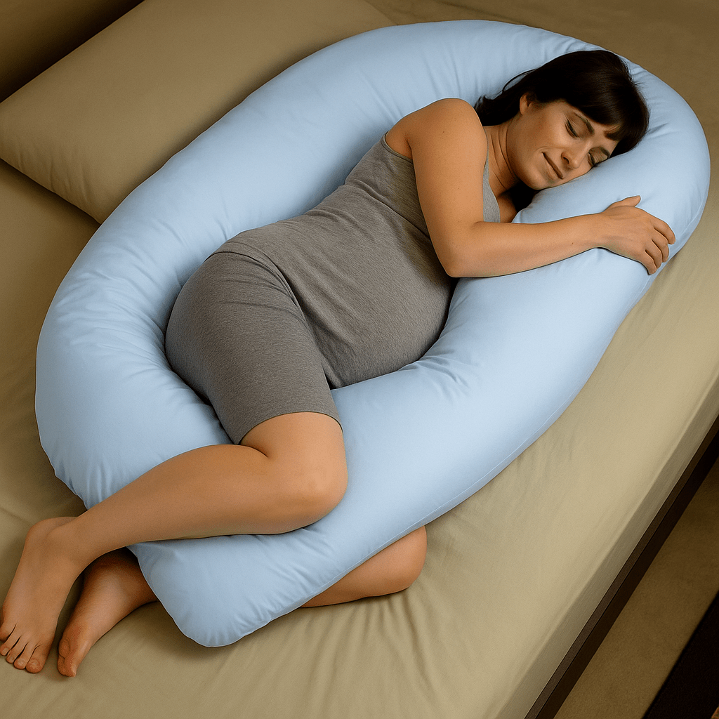 9 Ft Maternity Pillow And Case - Light Blue - Glamorous Boutique