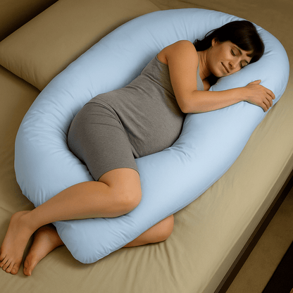 9 Ft Maternity Pillow And Case - Light Blue - Glamorous Boutique