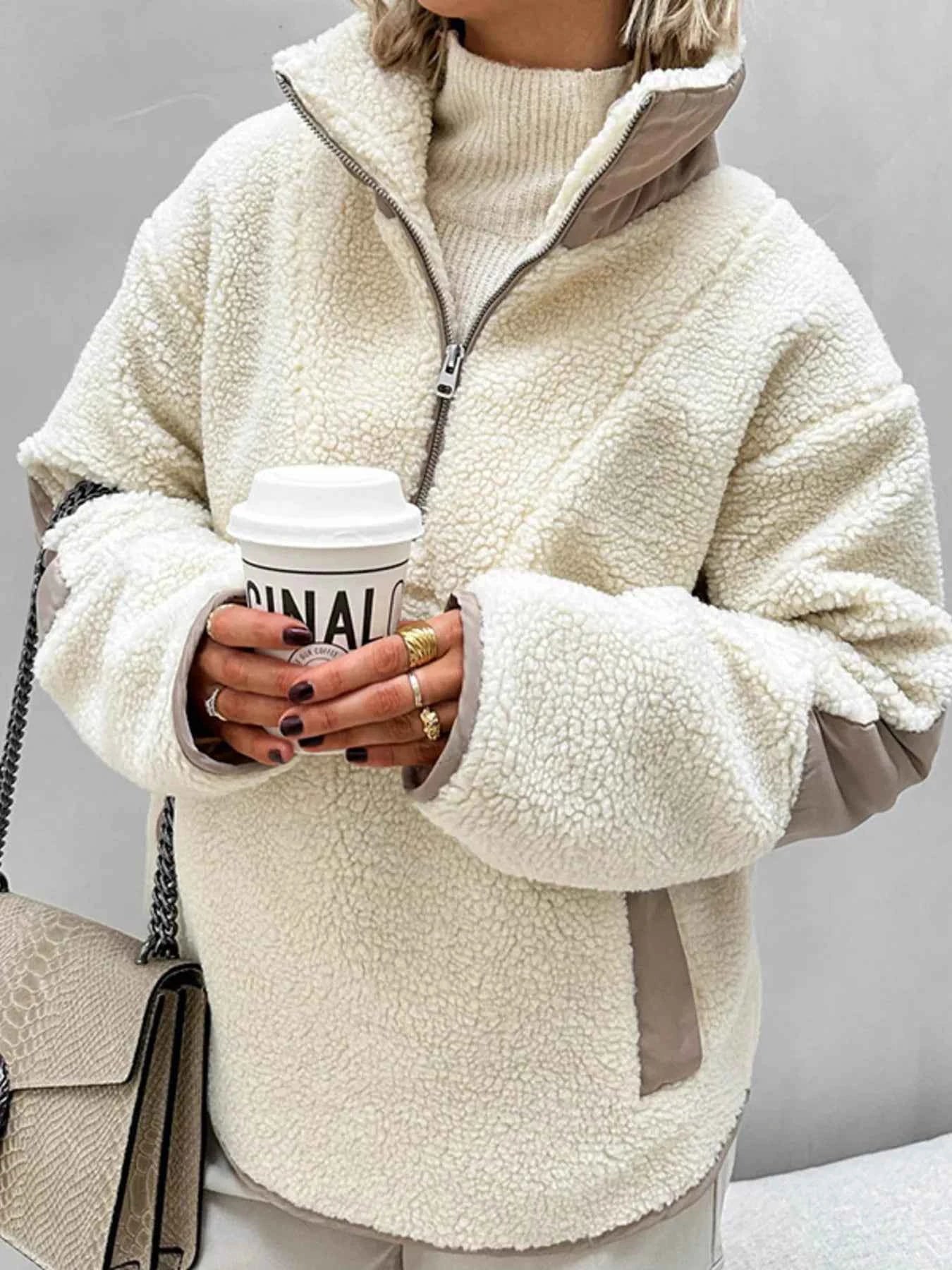 Sherpa Half Zip Sweatshirt