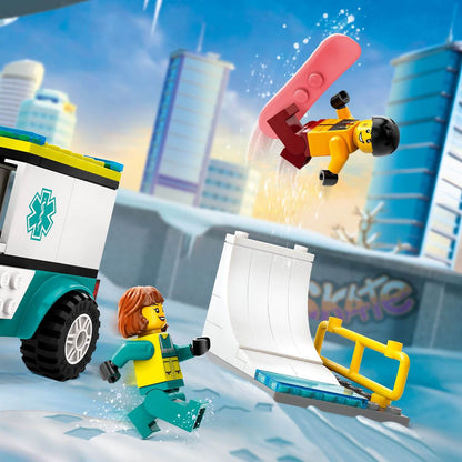 Lego City 60403 Emergency Ambulance and Snowboarder for Ages 4 and Up - Glamorous Boutique