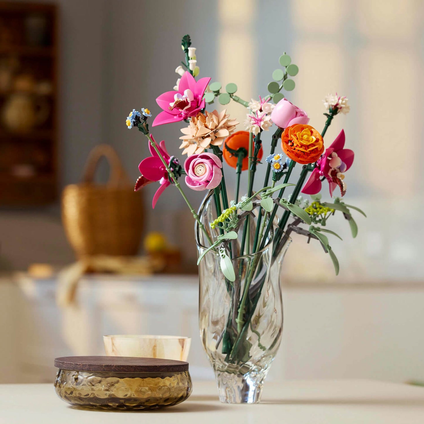 Lego Botanicals 10342 Pretty Pink Flower Bouquet for Adults Ages 18+ - Glamorous Boutique