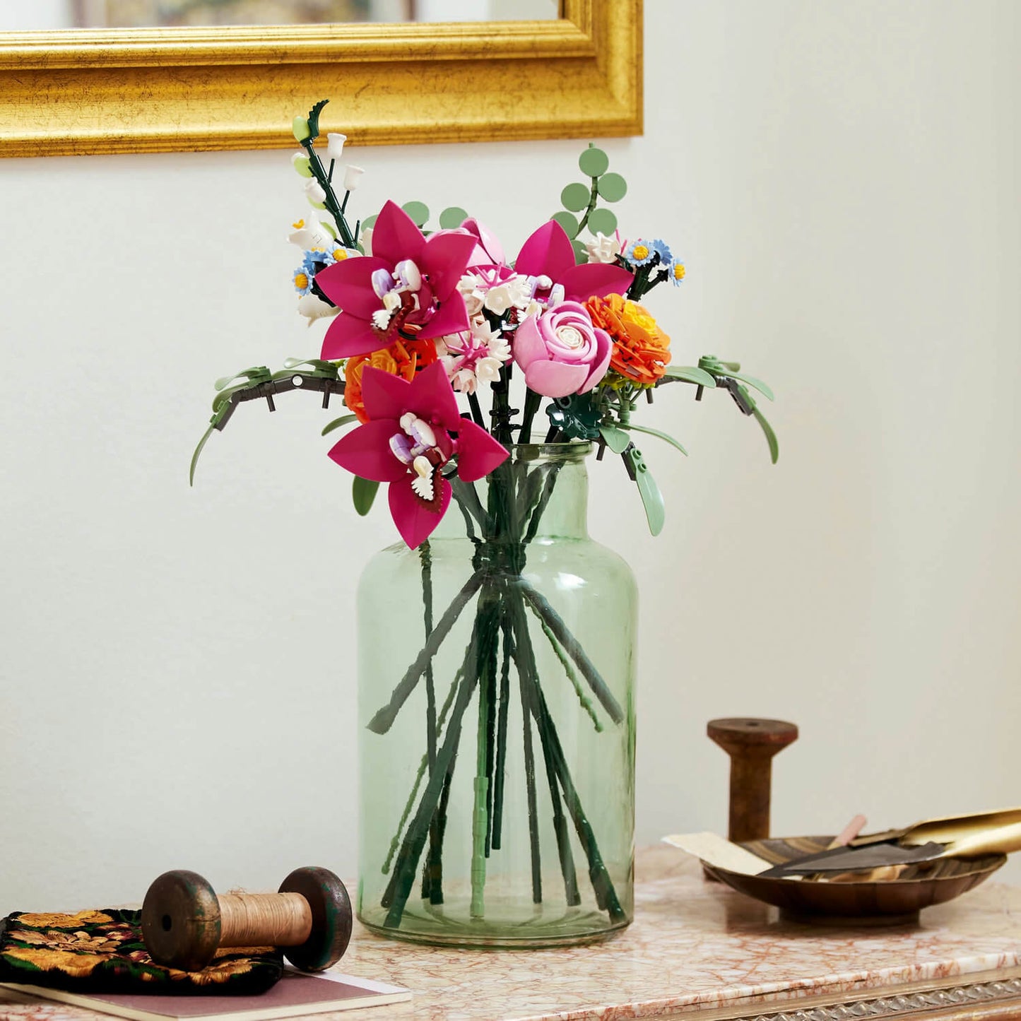 Lego Botanicals 10342 Pretty Pink Flower Bouquet for Adults Ages 18+ - Glamorous Boutique