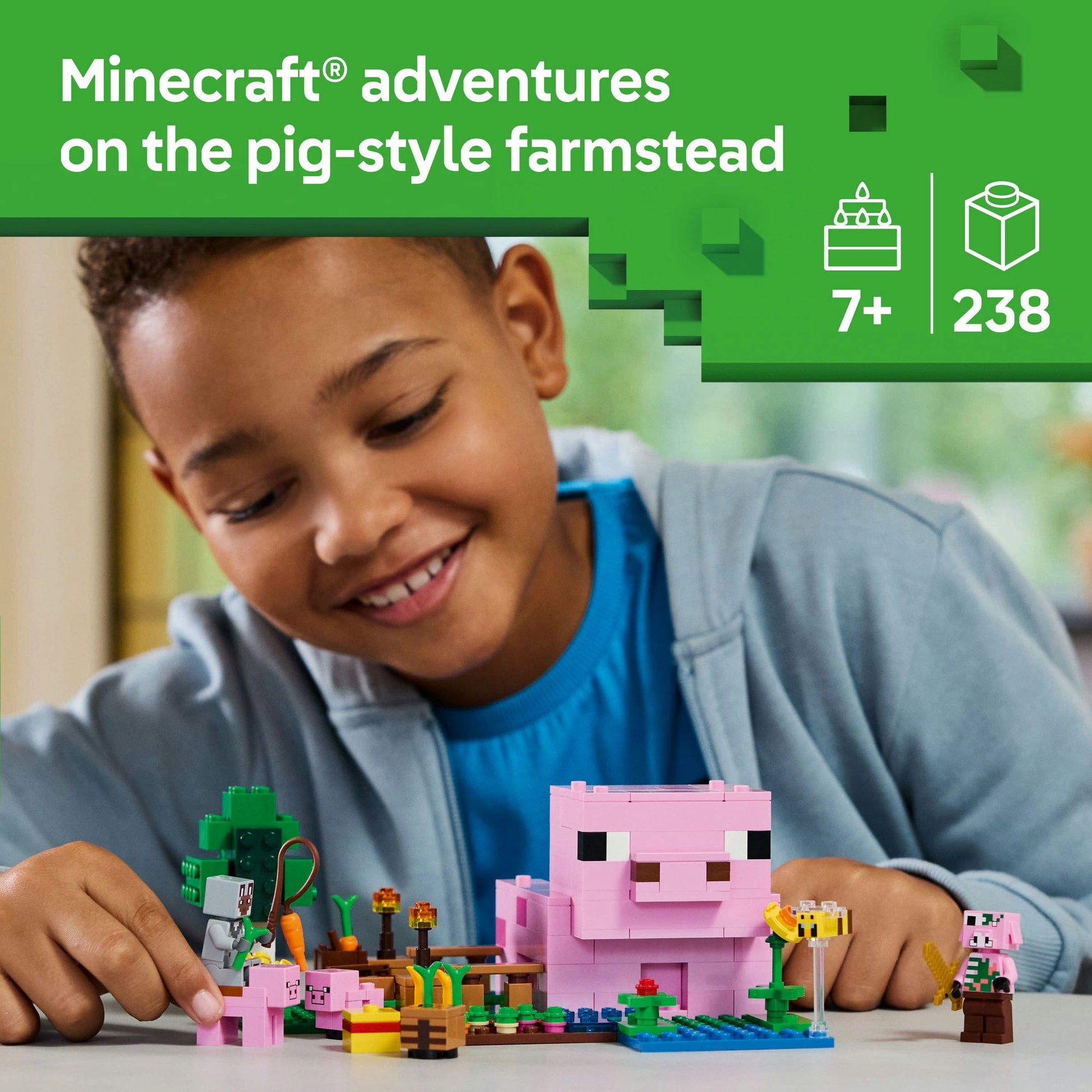 Lego Minecraft 21268 The Baby Pig House Toy Playset for Ages 7 and Up - Glamorous Boutique