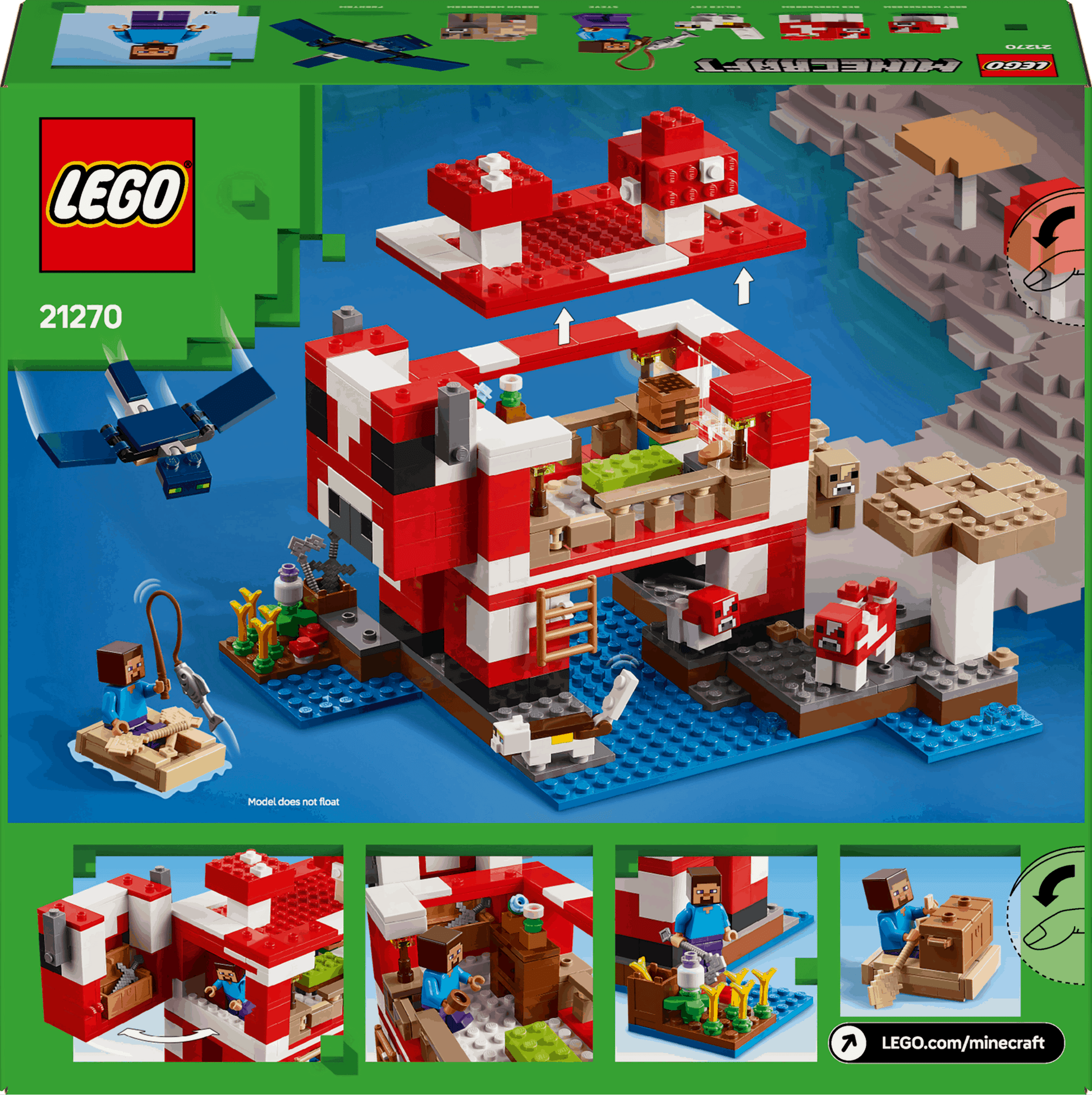 Lego Minecraft 21270 The Mooshroom House Toy Playset for Ages 8 and Up - Glamorous Boutique