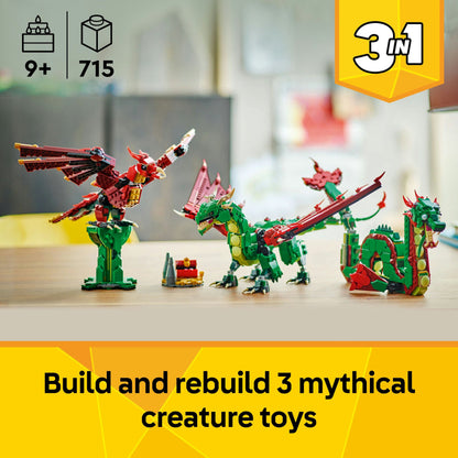 Lego Creator 3 in 1 31161 Medieval Dragon Toy Playset for Ages 9 & Up - Glamorous Boutique