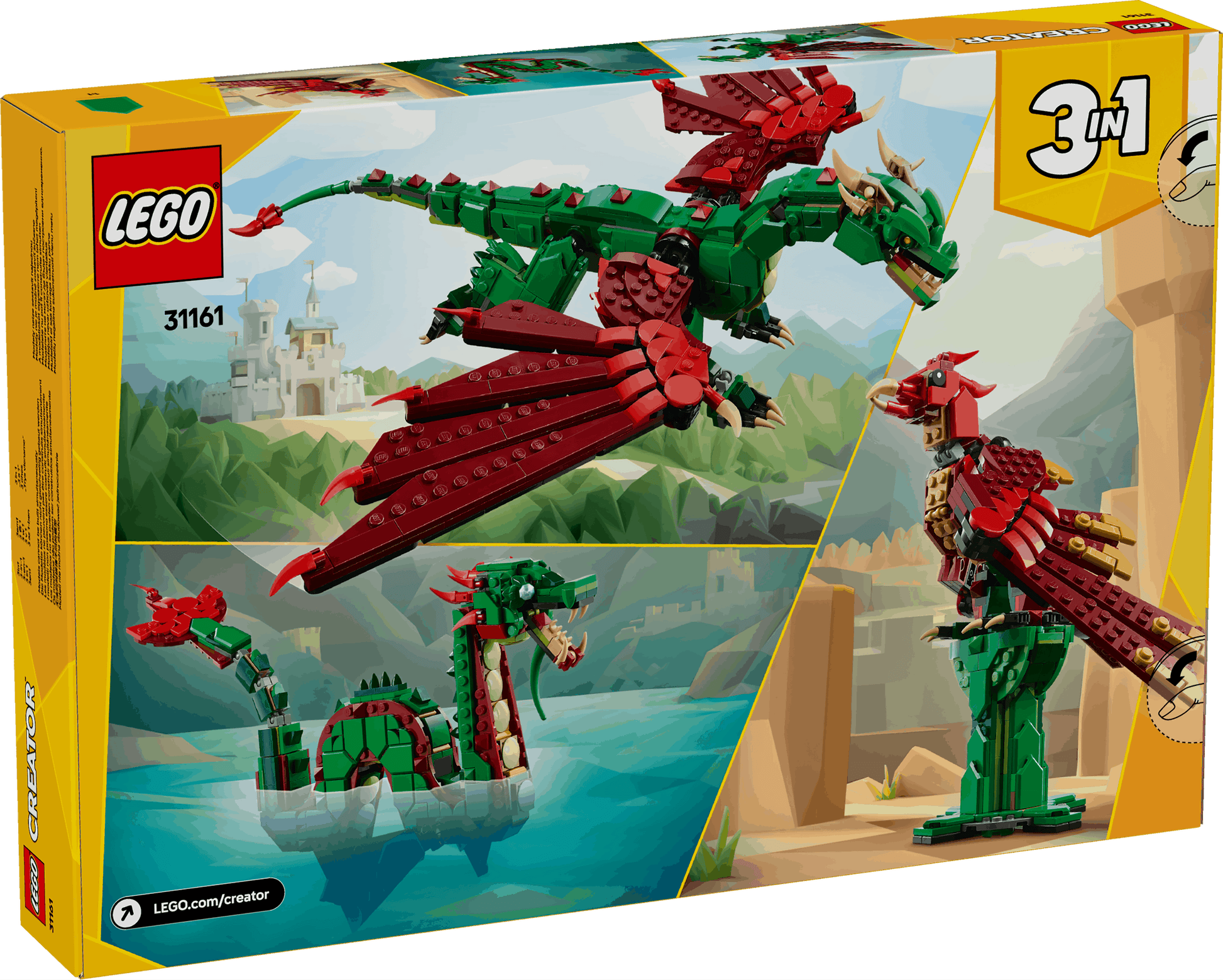 Lego Creator 3 in 1 31161 Medieval Dragon Toy Playset for Ages 9 & Up - Glamorous Boutique