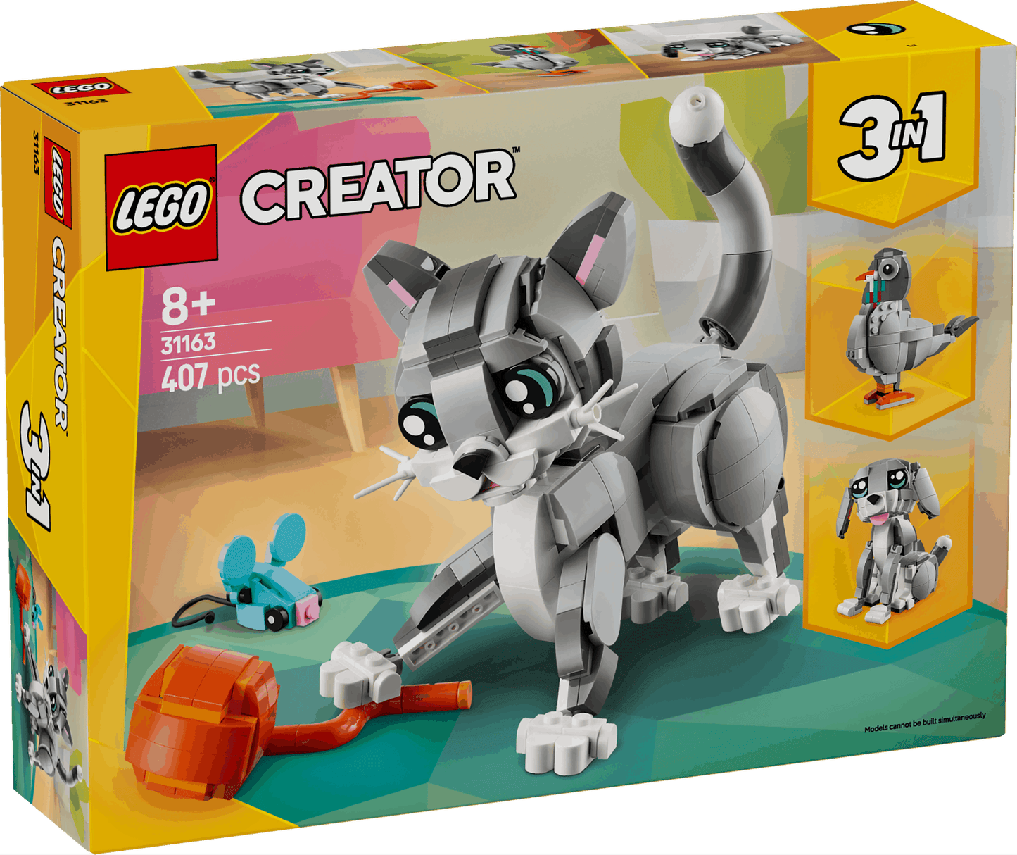 Lego Creator 3 in 1 31163 Playful Cat Rebuildable Toy for Ages 8 & Up - Glamorous Boutique