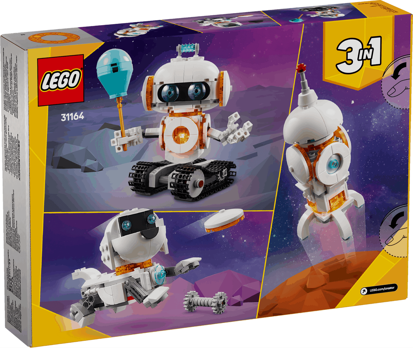 Lego Creator 3 in 1 31164 Space Robot Rebuildable Toy for Ages 8 & Up - Glamorous Boutique