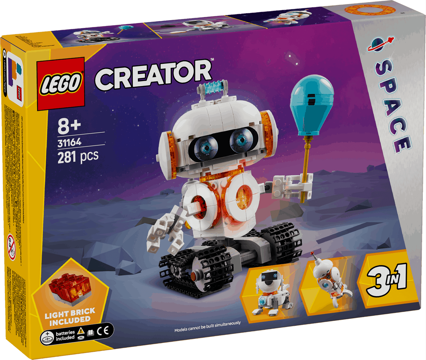 Lego Creator 3 in 1 31164 Space Robot Rebuildable Toy for Ages 8 & Up - Glamorous Boutique