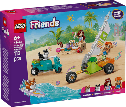 Lego Friends 42641 Surfing Dogs & Scooter Adventure Playset for Age 6+ - Glamorous Boutique