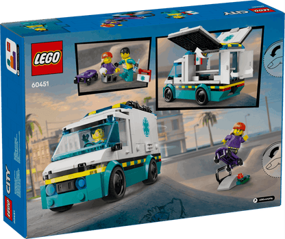 Lego City 60451 Emergency Ambulance Playset for Ages 5 and Up - Glamorous Boutique