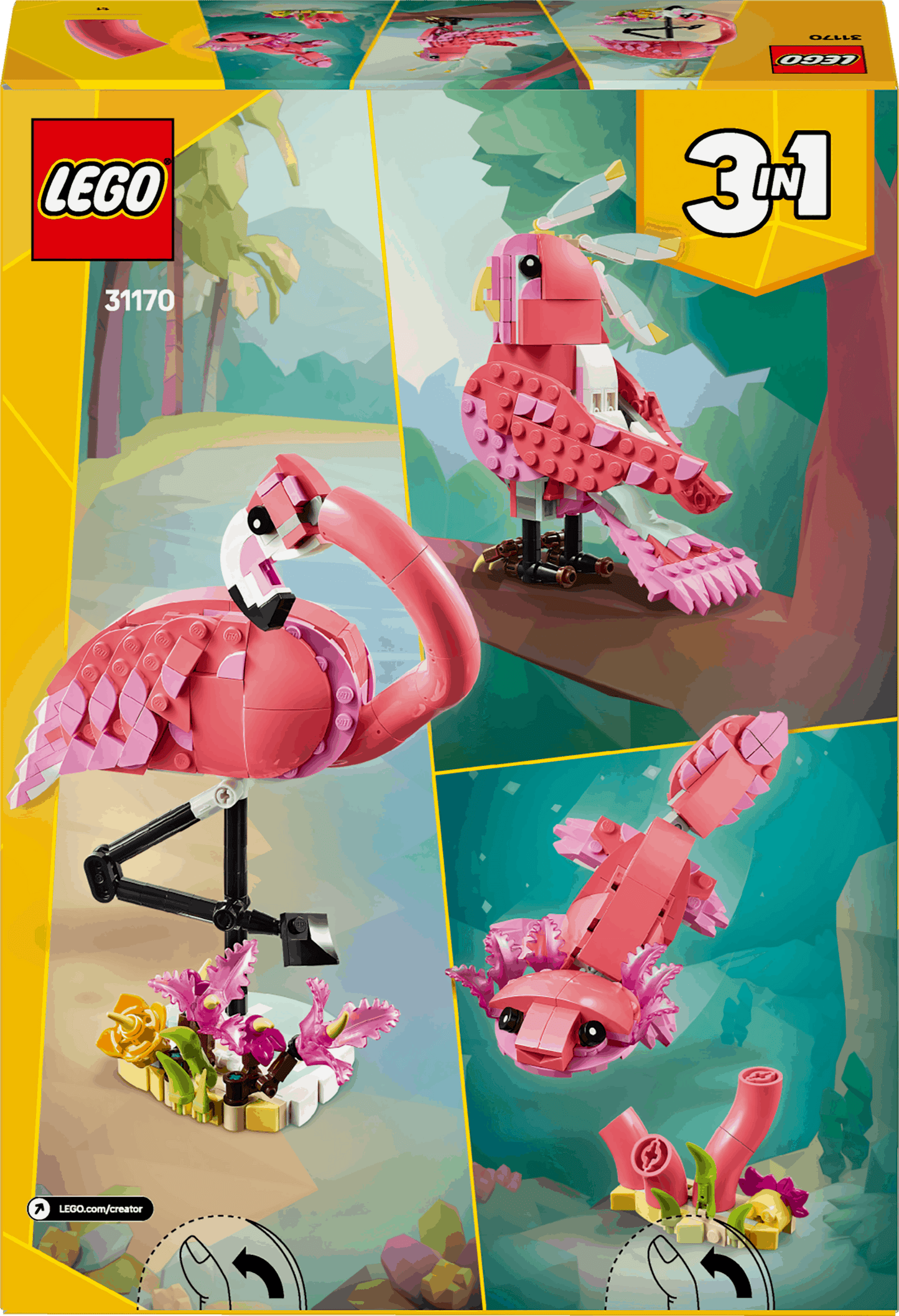 Lego Creator 3 in 1 31170 Wild Animals: Pink Flamingo for Ages 8 & Up - Glamorous Boutique