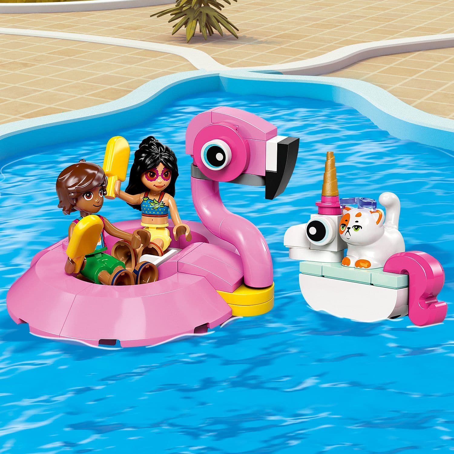 Lego Friends 42658 Unicorn & Flamingo Pool Party Set for Ages 5 and Up - Glamorous Boutique