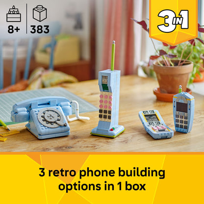 Lego Creator 3 in 1 31174 Retro Telephone Rebuildable Set for Ages 8+ - Glamorous Boutique