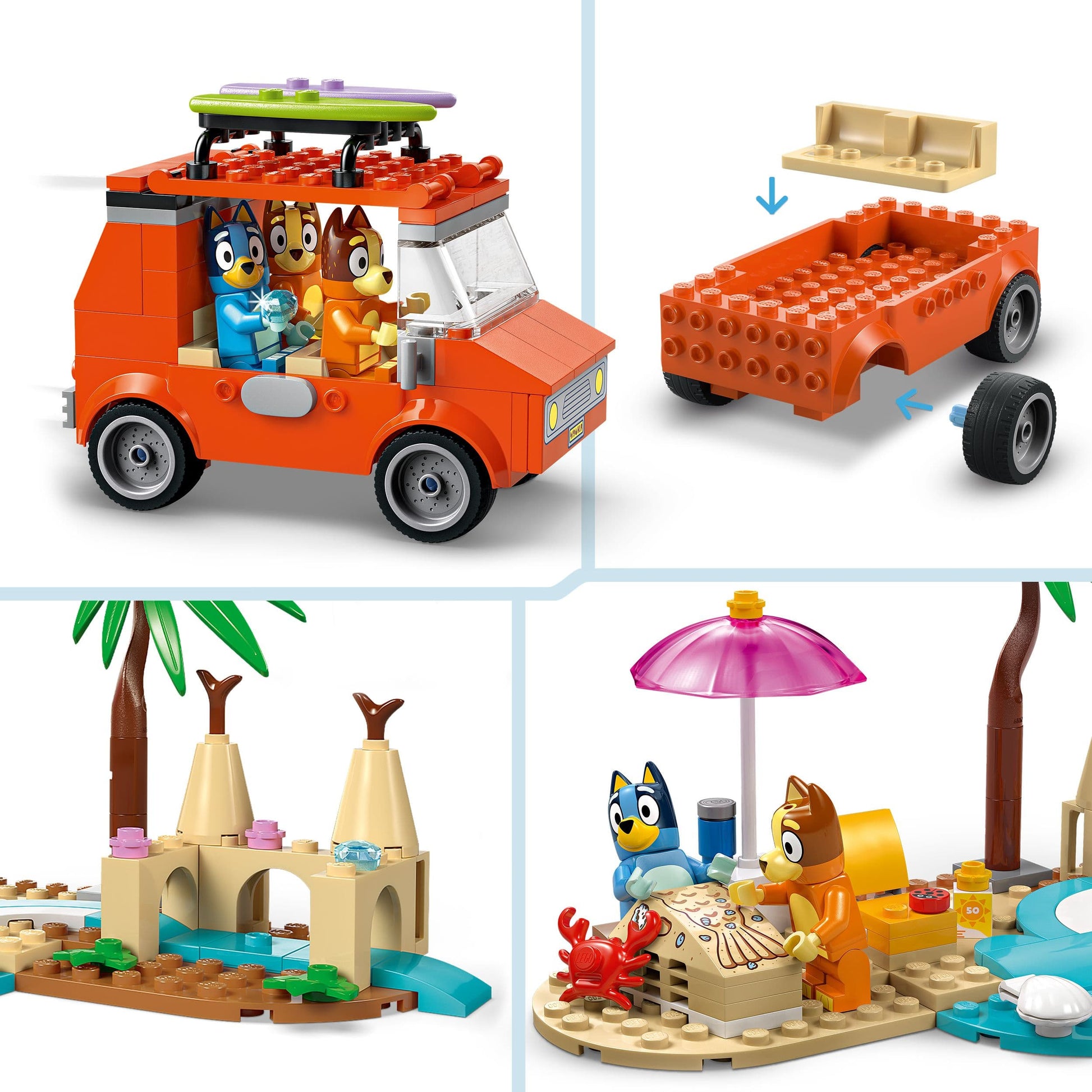 Lego Bluey 11202 Bluey's Beach & Family Car Trip for Children Ages 4+ - Glamorous Boutique