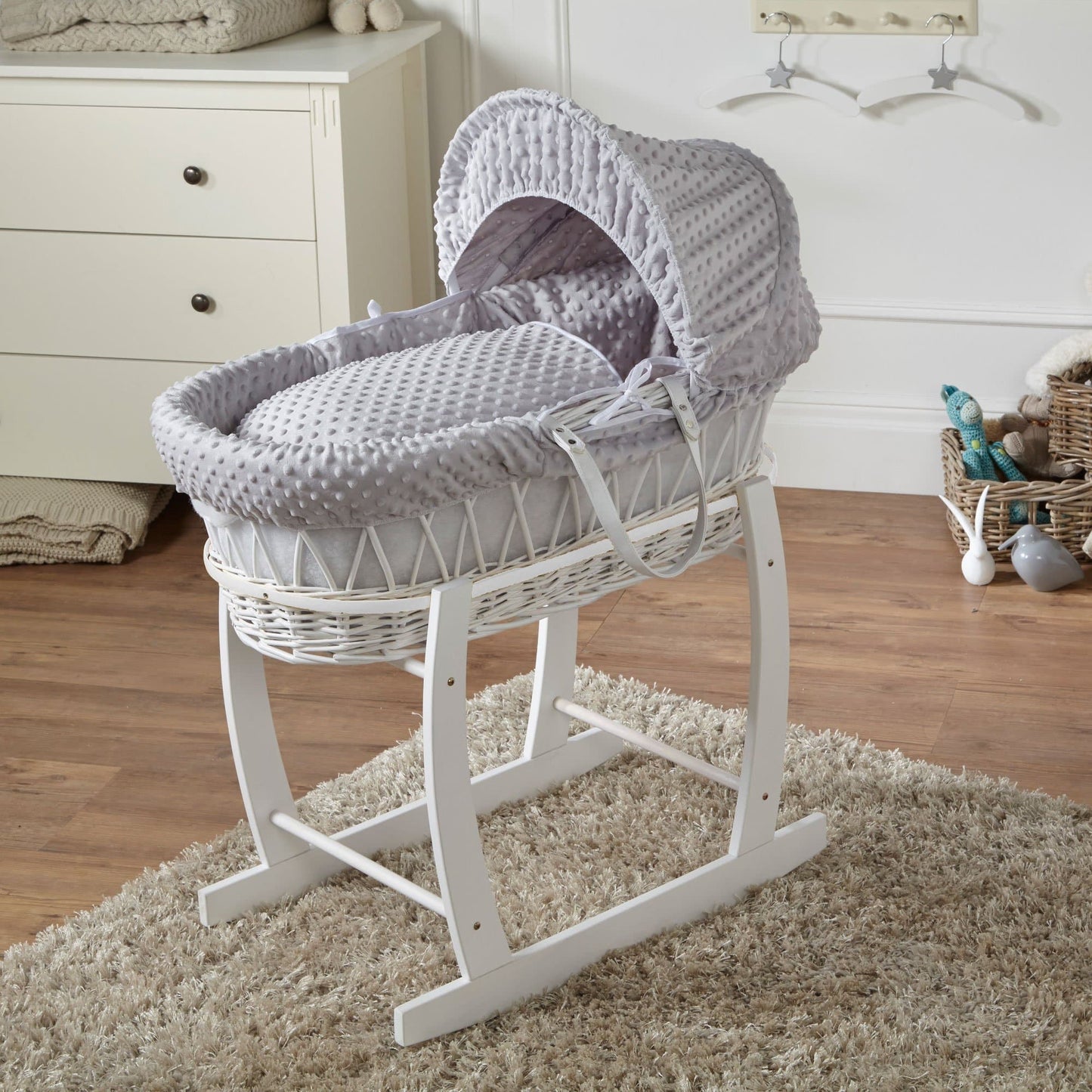 Wicker Baby Moses Basket With Stand - Glamorous Boutique