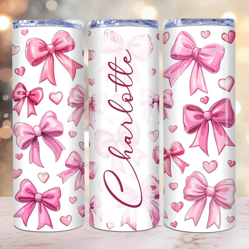 Personalised bow tumbler - Glamorous Boutique