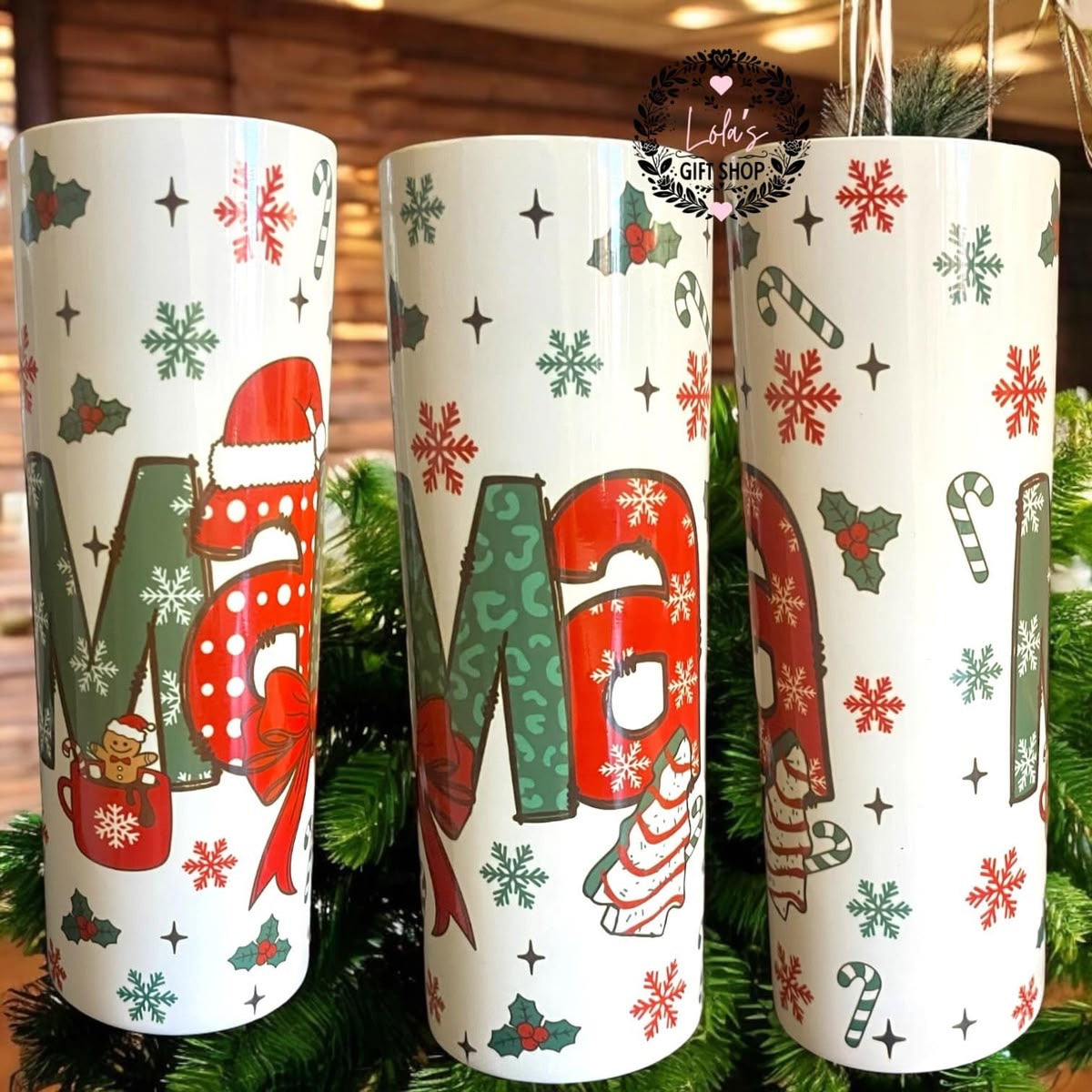 Mama Christmas tumbler 20oz - Glamorous Boutique