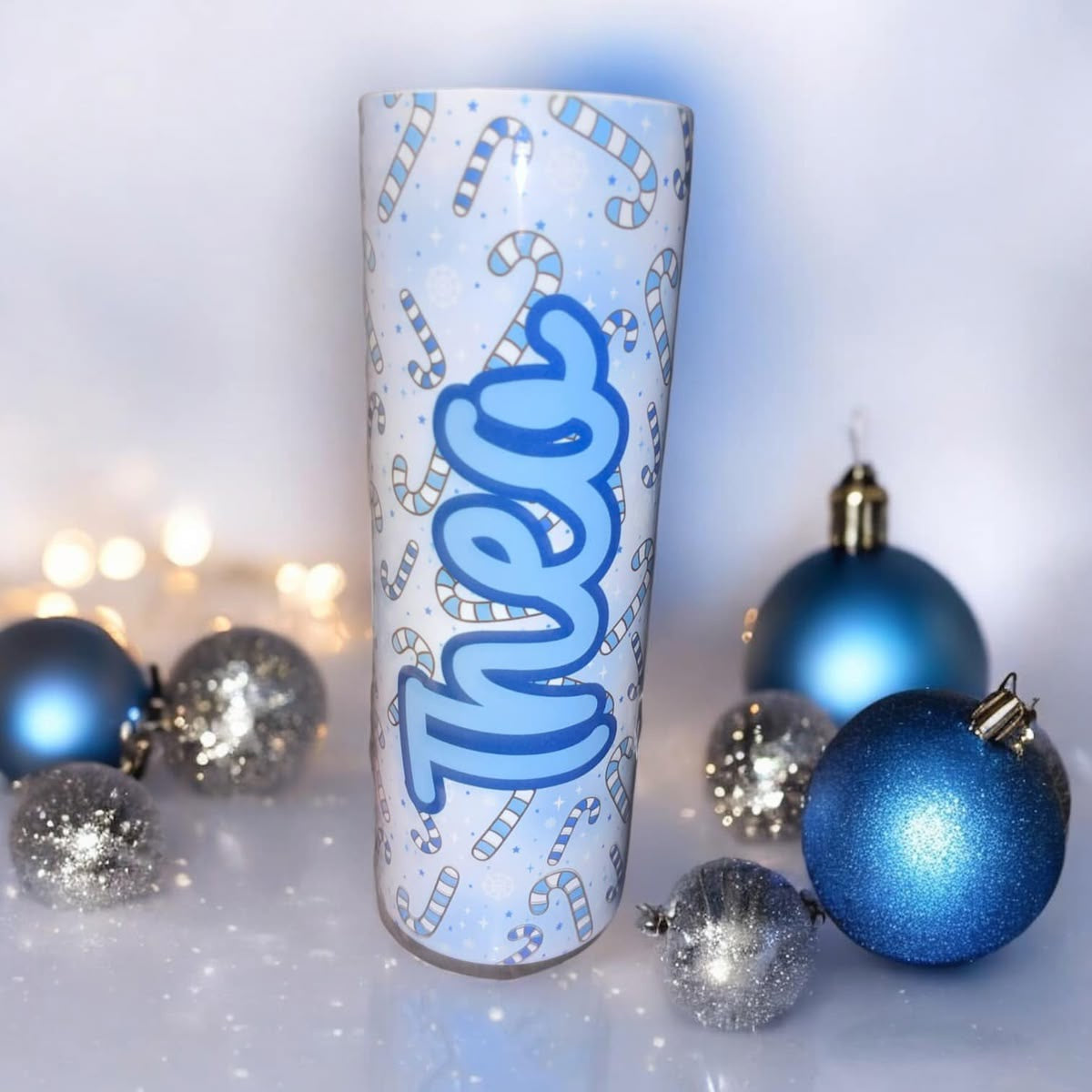 Personalised candy cane tumblers - Glamorous Boutique
