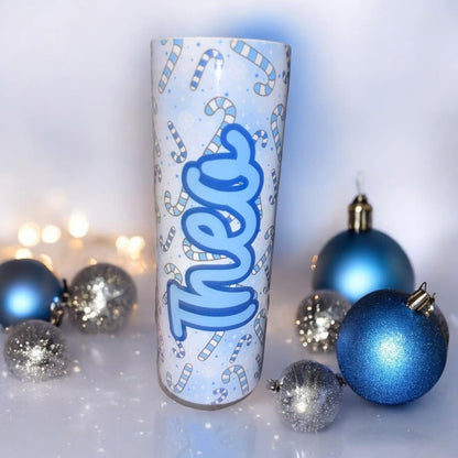 Personalised candy cane tumblers - Glamorous Boutique