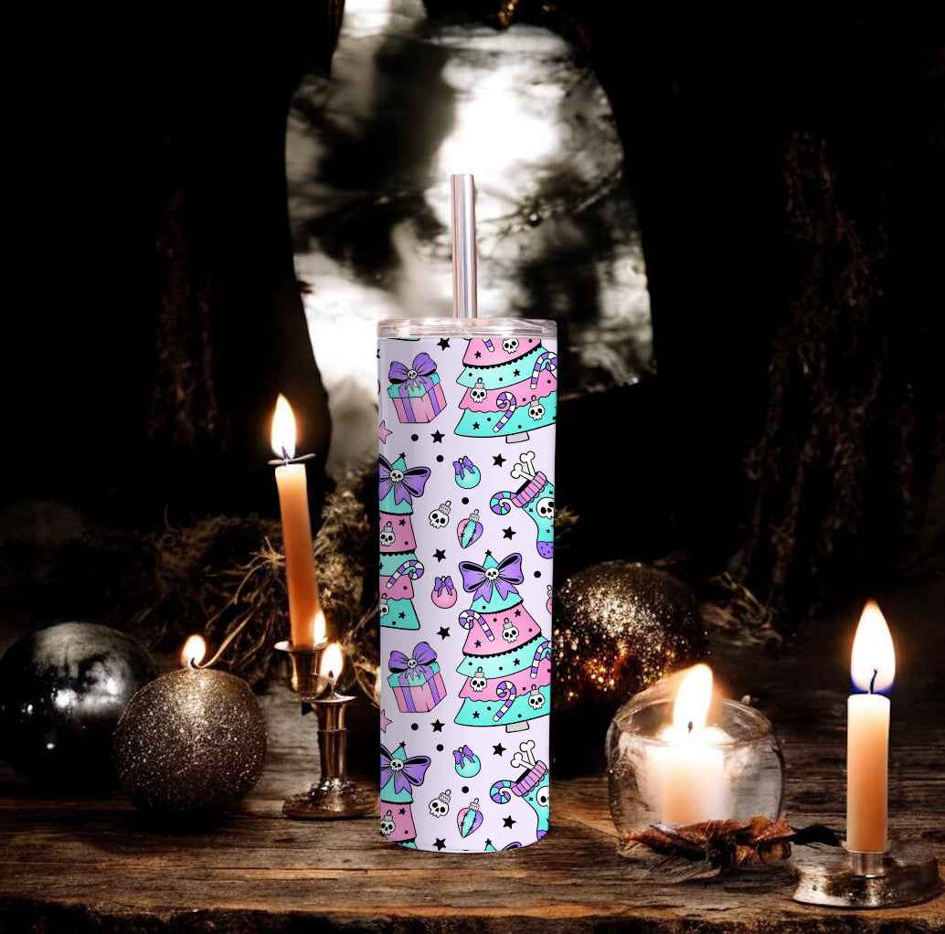 Spooky Christmas trees tumbler - Glamorous Boutique