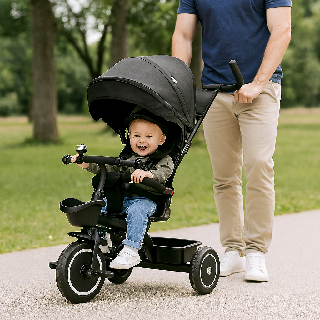 Foryourlittleone 6 in 1 Trike V3 - Black (9 months - 5 years) - Glamorous Boutique