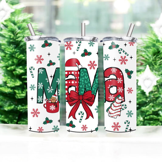 Christmas mama tumbler  20oz - Glamorous Boutique
