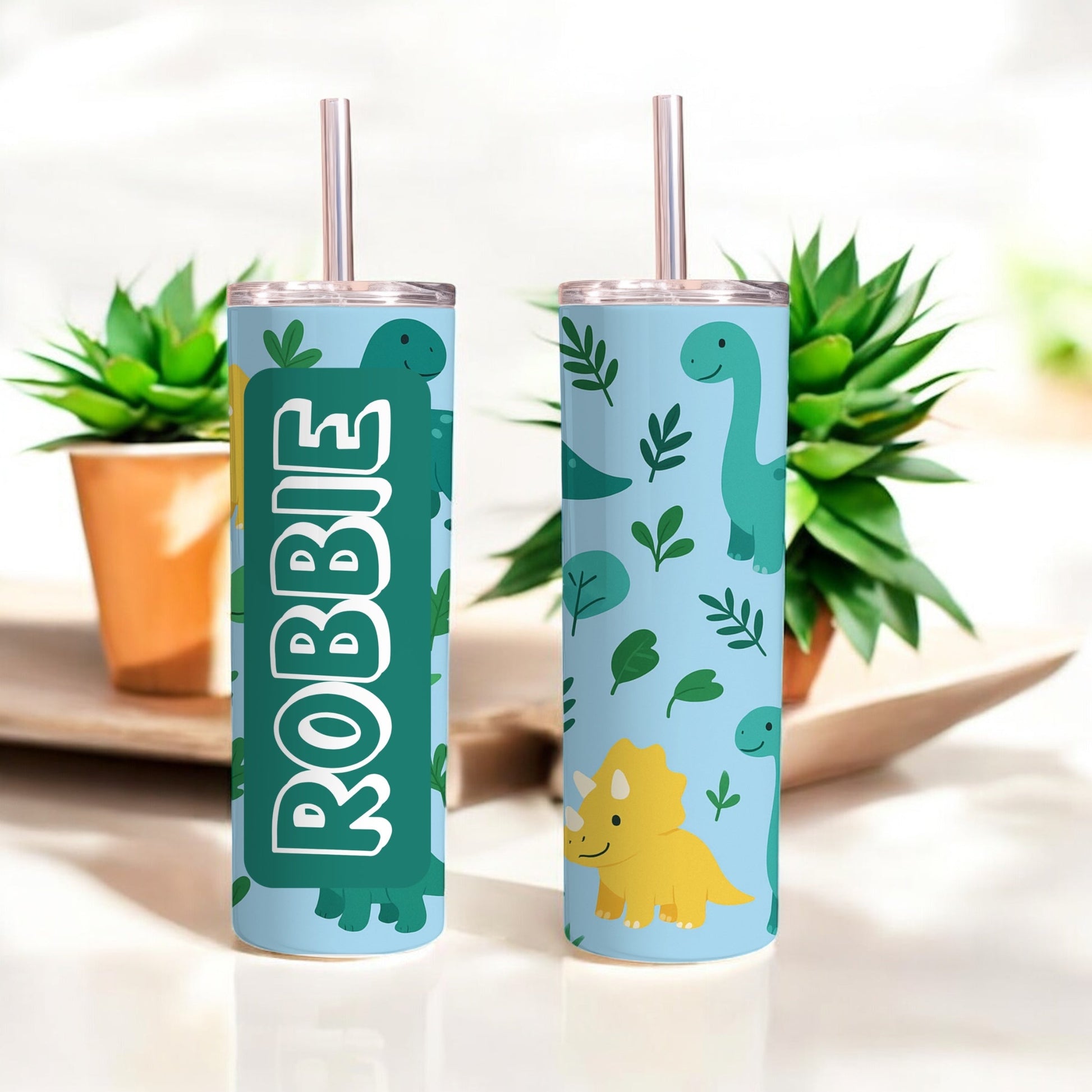 15oz personalised dinosaur tumbler - Glamorous Boutique