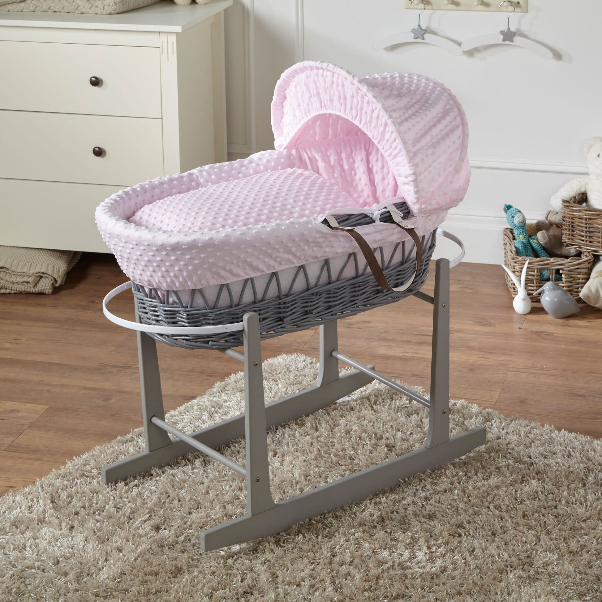 Wicker Baby Moses Basket With Stand - Glamorous Boutique